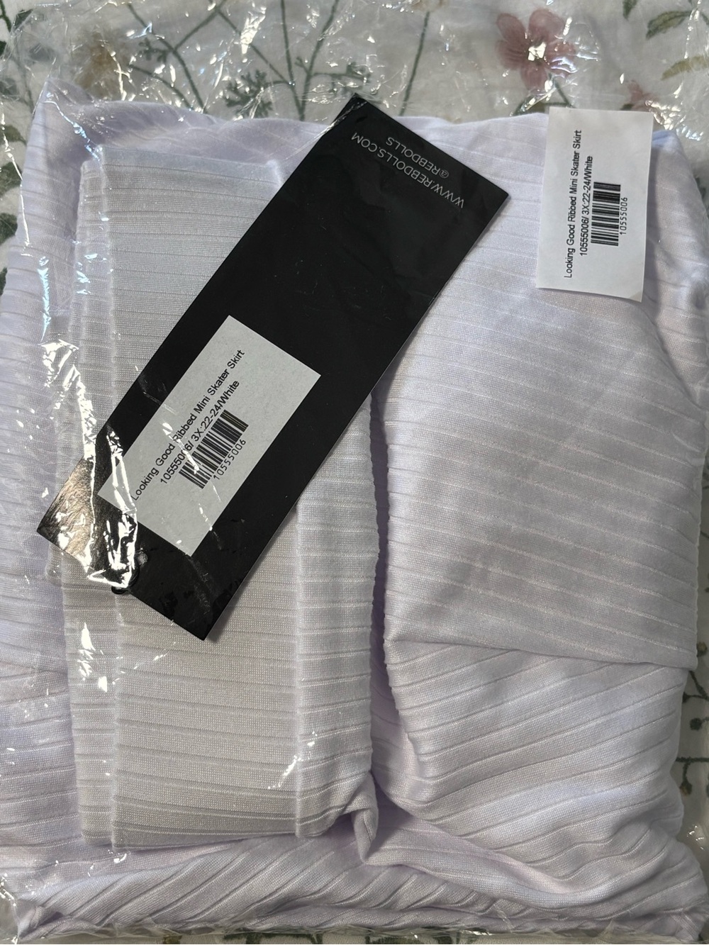 Rebdolls Looking Good Ribbed Mini Skater Skirt - Picture 2 of 5